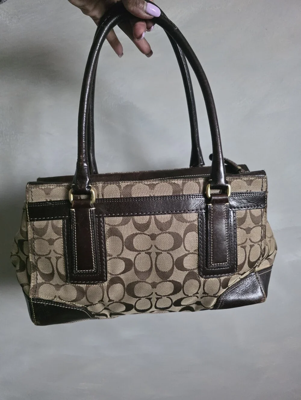 Vintage Y2K 00s Coach Hamptons Signature Jacquard Shoulder Bag 11064 15x7x4